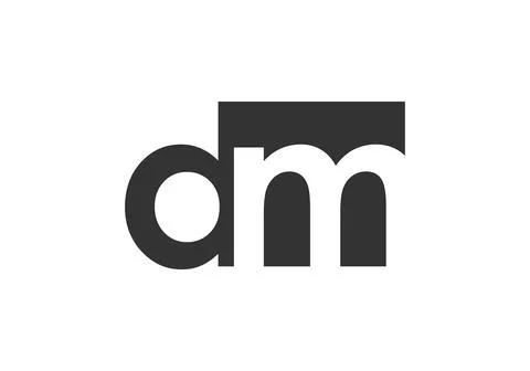 DM creative geometric initial based modern and minimal logo. Letter d m tre.. Stock Illustration