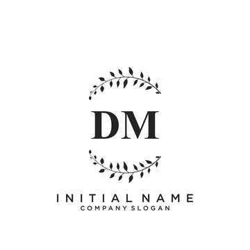 DM Initial handwriting logo design Stock Illustration