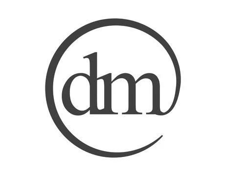 DM logo from two letter with circle shape email sign style. D and M round l.. Stock Illustration