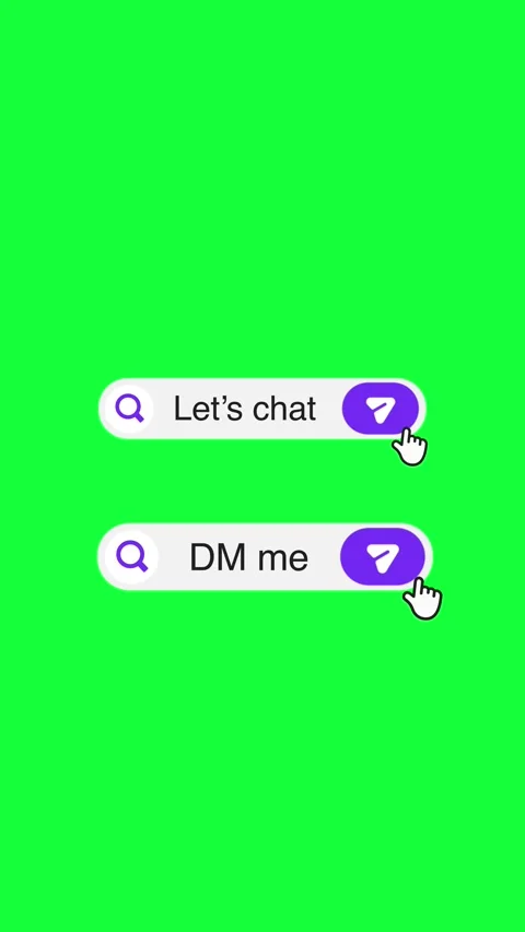 DM Me and Let’s Chat Messaging Animation | Vertical 4K Green Screen Video stock 332116880