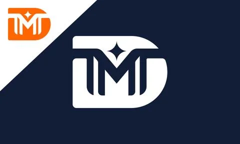 DM negative space logo Stock Illustration