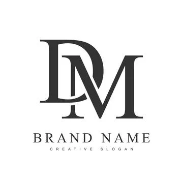 DM trendy logotype template. Initial letter d and m classic font style. Cre.. Stock Illustration