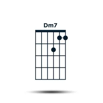 Dm7, Basic Guitar Chord Chart Icon Vector Template イラスト素材