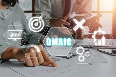 DMAIC is an acronym for Define, Measure, Analyze, Improve and Control conce.. Stock Photos