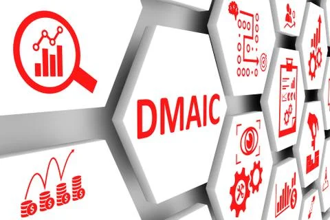 DMAIC concept cell background 3d illustration Stock Illustration