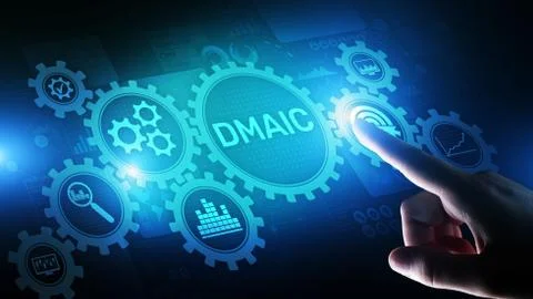DMAIC Define Measure Analyze Improve Control Industrial business process 스톡 사진