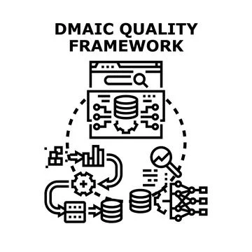 Dmaic quality framework improving business processes Stock Illustration