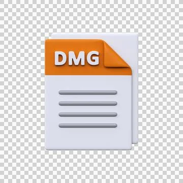 DMG file, format, 3D icon. Illustrazione stock