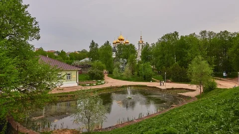 Dmitrov Kremlin is a partially preserved 12th century old Russian fortress in Stock Footage 111361930