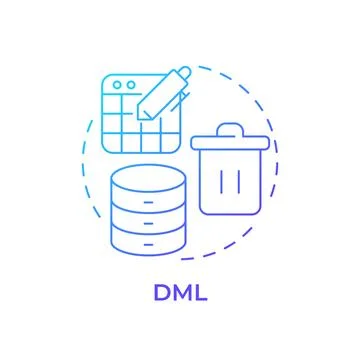 DML blue gradient concept icon Stock Illustration