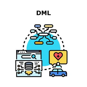 Dml data manipulation language concept vector illustration Illustrazione stock