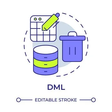 DML multi color concept icon Stock Illustration