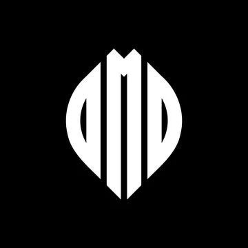 DMO circle letter logo design with circle and ellipse shape. DMO ellipse lett Stock Illustration