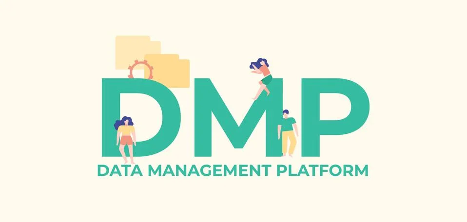 DMP data management platform. Profitable trade and average successful financial Stock Illustration