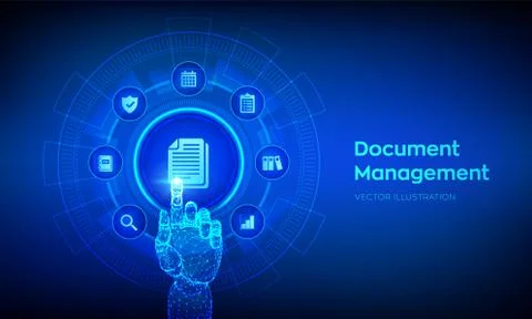 DMS. Document Management Data System. Corporate data management system. Priva Illustrazione stock