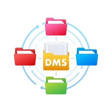 DMS document management system. Digital business. Cloud storage icon. Digital Illustrazione stock
