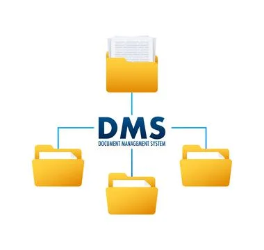 DMS document management system. Digital business. Cloud storage icon. Digital Illustrazione stock