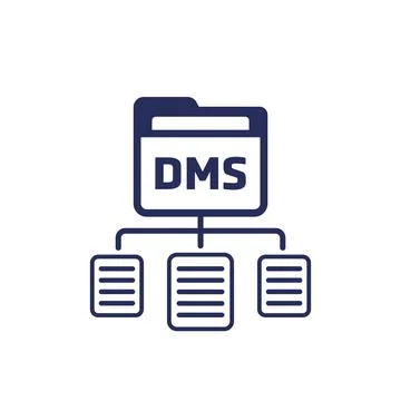 DMS, Document management system icon on white イラスト素材