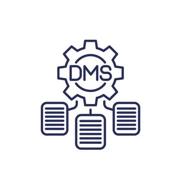 DMS, Document management system icon with a gear Stock Illustration