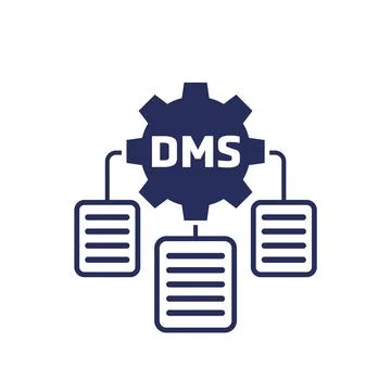 DMS, Document management system icon with a gear Stock Illustration
