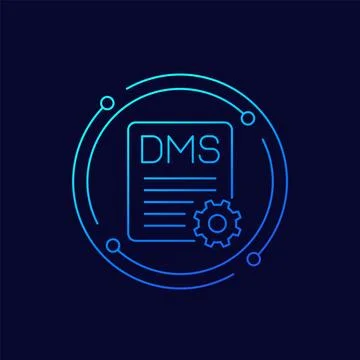DMS icon, Document management system, line design Stock Illustration
