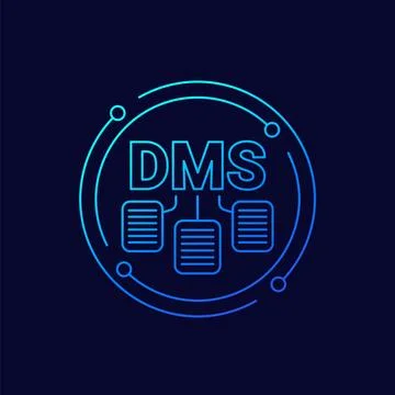 DMS icon, Document management system, linear vector design Stock Illustration