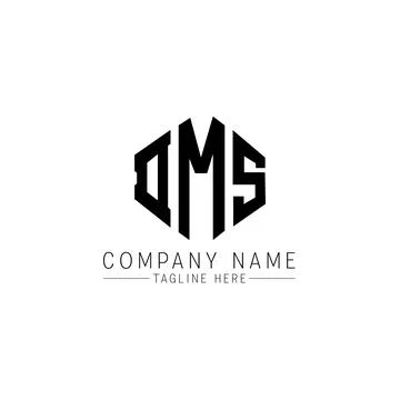 DMS letter logo design with polygon shape. DMS polygon and cube shape logo .. Stock Illustration