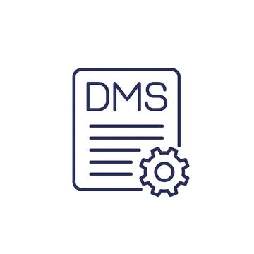 DMS line icon, Document management system Stock Illustration