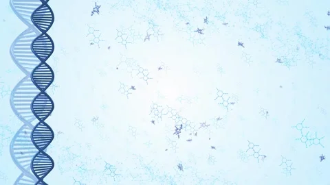 DNA 3D animation. Construction from nucleotide molecules Background for science Stock Footage 258330433