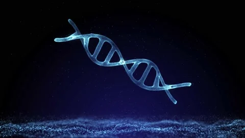 DNA 3D animation on dark background. Video stock 146110637