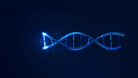 DNA 3D animation on dark background. Science and medicine concepts Stock Footage 246339745
