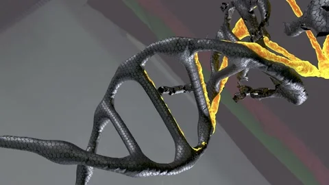 A dna 3d model rotate on dark background Stock Footage 154411717