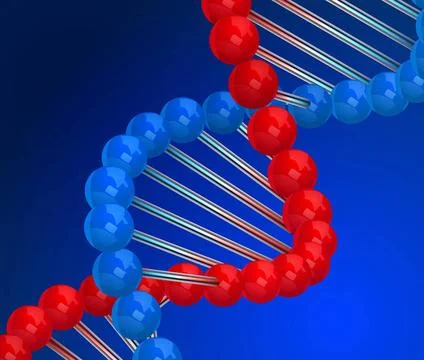 Dna 3d render Dna 3d vector illustration on blue background Copyright: xZo... Stock Photos