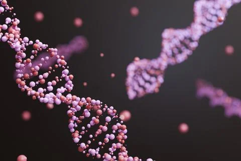 DNA 3D render science or medical background, DNA. molecule structure, Medic.. 库存插图
