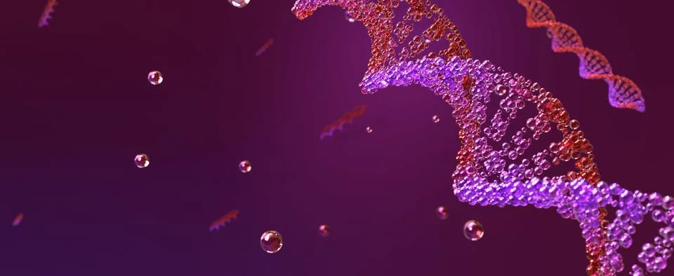 DNA 3D render science or medical background, DNA. molecule structure, Medic.. Stock Illustration