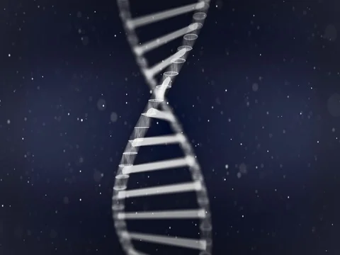 DNA 3D render twisting in particles on a seamless loop Stock Footage 72774827