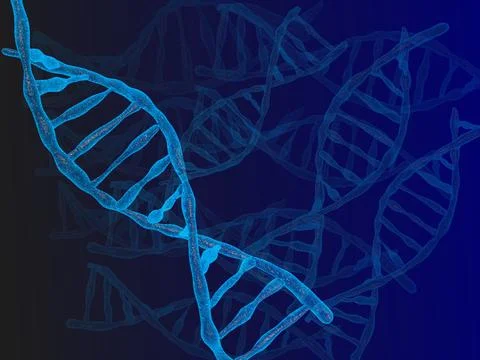 Dna abstract 3d dna molecule medical science  human genetic biotechnology bio 库存插图