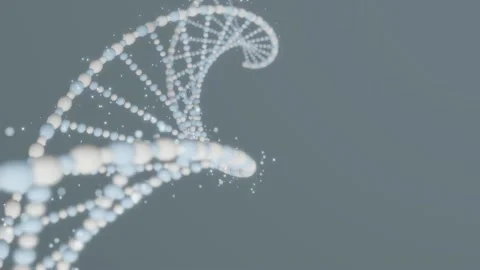 DNA. Abstract 3d polygonal  DNA molecule. Medical science soft color Stock Footage 153861390