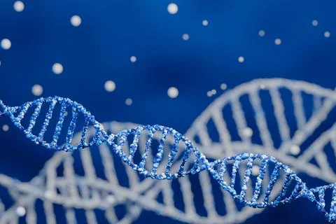 DNA Abstract 3d polygonal DNA molecule chemistry biology or gene cell conce.. Illustrazione stock