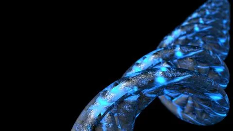 DNA. Abstract 3d polygonal wireframe DNA molecule helix spiral. Stock Illustration