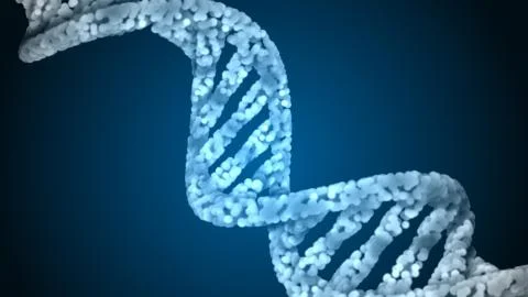 DNA. Abstract 3d polygonal wireframe DNA molecule helix spiral. Stock Illustration