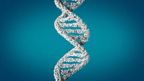 DNA. Abstract 3d polygonal wireframe DNA molecule helix spiral. Illustrazione stock