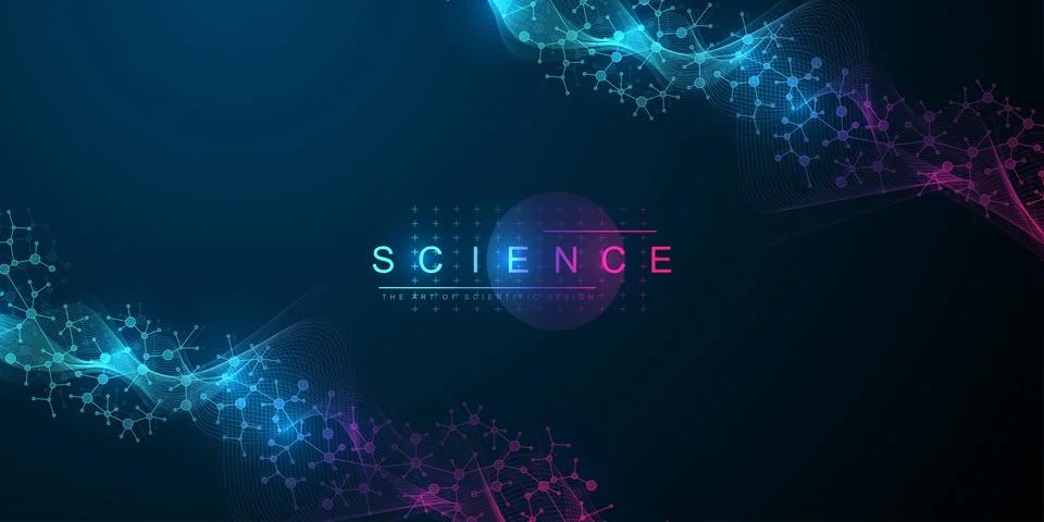 DNA Abstract Background Structure For Science Research and Gene genetic Stock Illustration