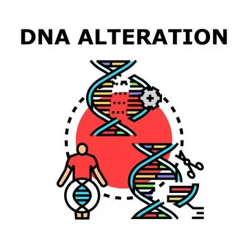 Dna alteration editing and human genetic engineering concept Stock Illustration