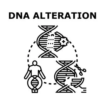 Dna alteration editing and human genetic engineering concept Stock Illustration