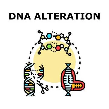 Dna alteration modifying genome structure research Stock Illustration