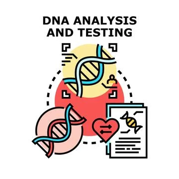 Dna analysis and testing concept for scientific research Stock Illustration