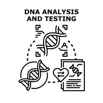 Dna analysis and testing concept for scientific research Stock Illustration