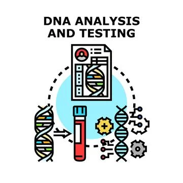 Dna analysis and testing laboratory research concept Stock Illustration