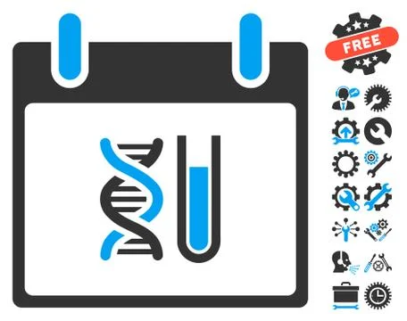 DNA Analysis Calendar Day Vector Icon With Bonus Stockillustratie